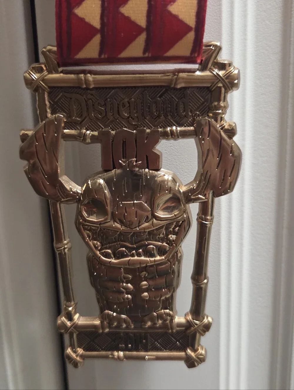 Disney Metallic Gold Stitch Tiki 10k Medal
